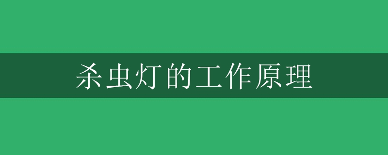 殺蟲(chóng)燈的工作原理